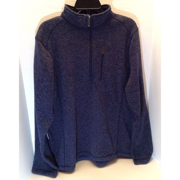 Woolrich Quarter Zip Sweater Jumper Mens XL Navy Mock Neck Long Sleeve Winter - Picture 2 of 13